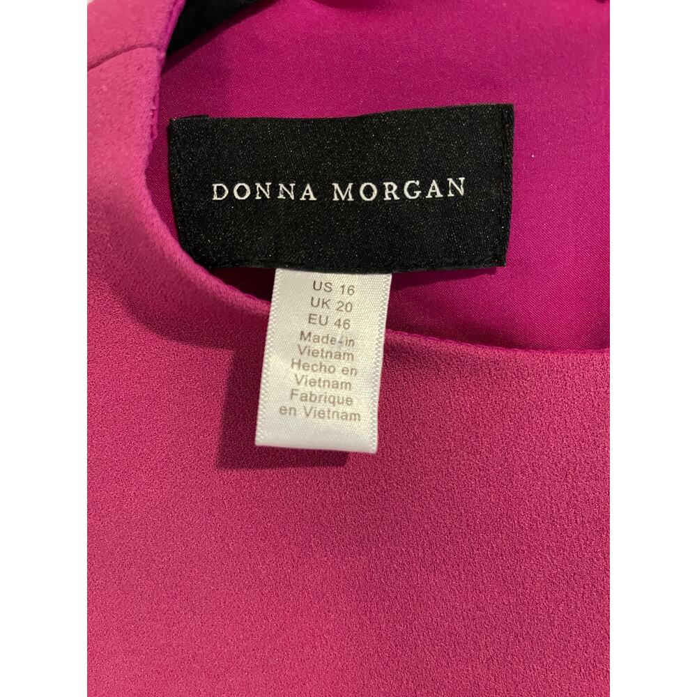 Donna Morgan Raspberry Ruffled Sleeves Shift Dress Plus Size 16 NWT Dressy - Picture 3 of 14